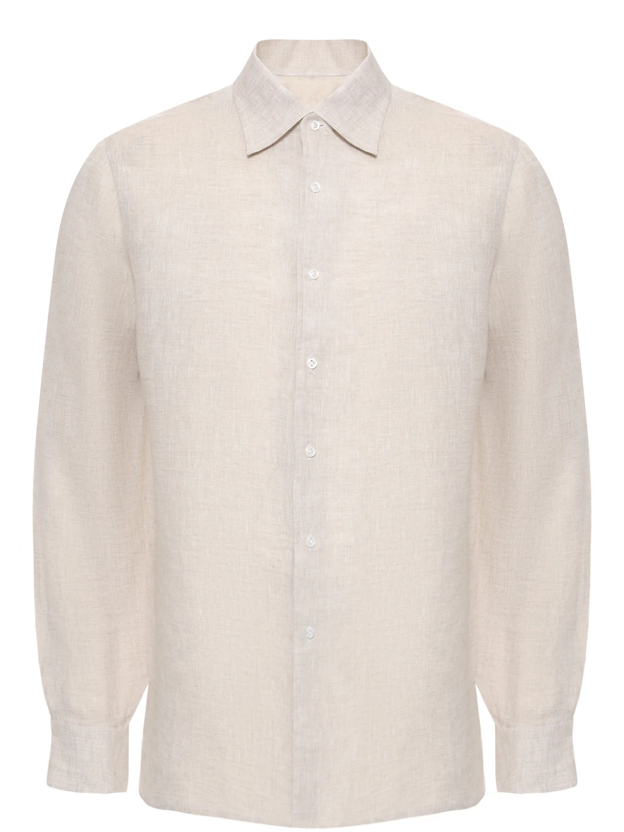 Рубашка Regular Fit льняная FIORONI CASHMERE MCAM500T26 0007 200B Бежевый 