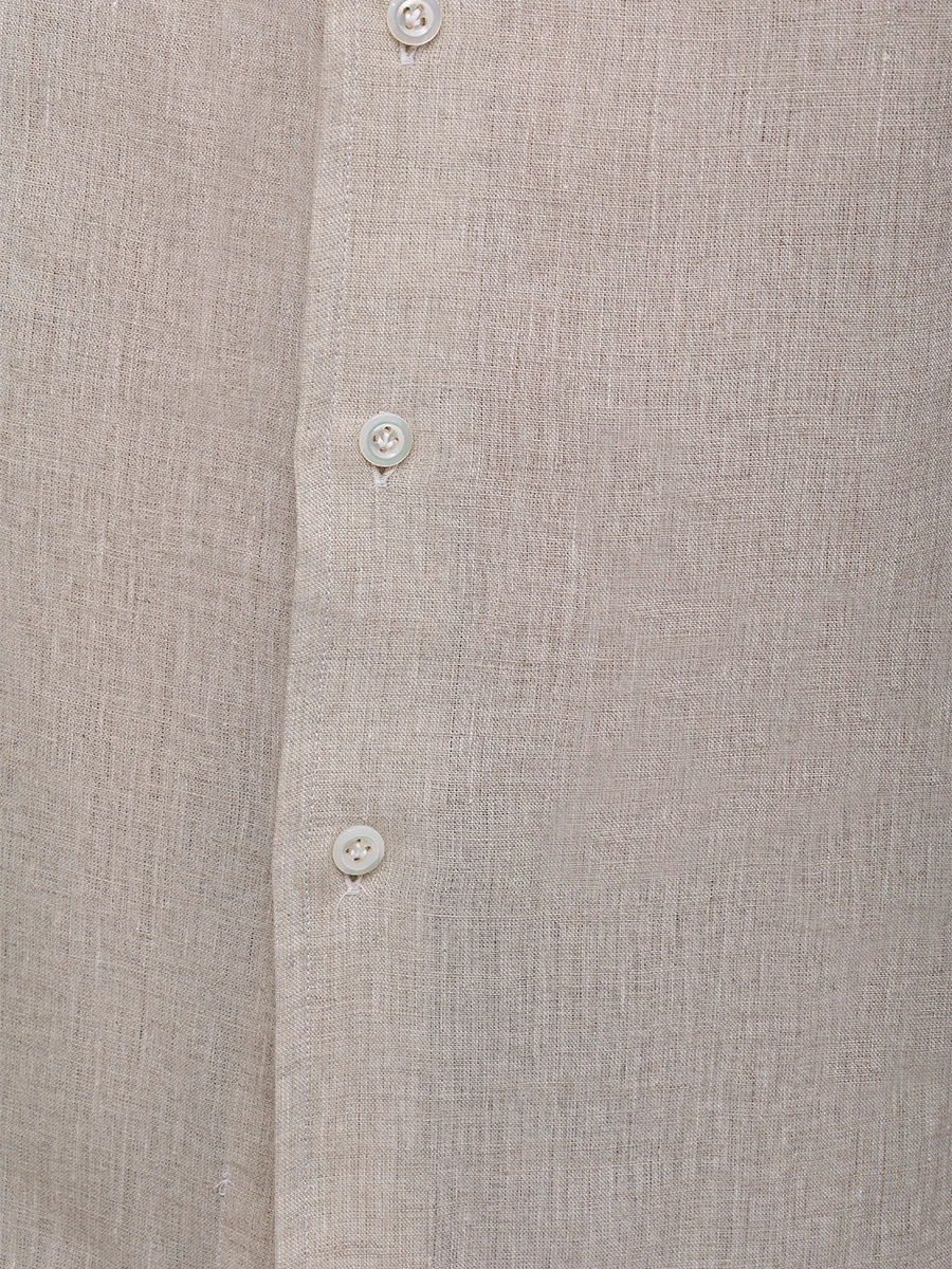 Рубашка Regular Fit льняная FIORONI CASHMERE MCAM500T26 0007 200B Бежевый  Фото 6