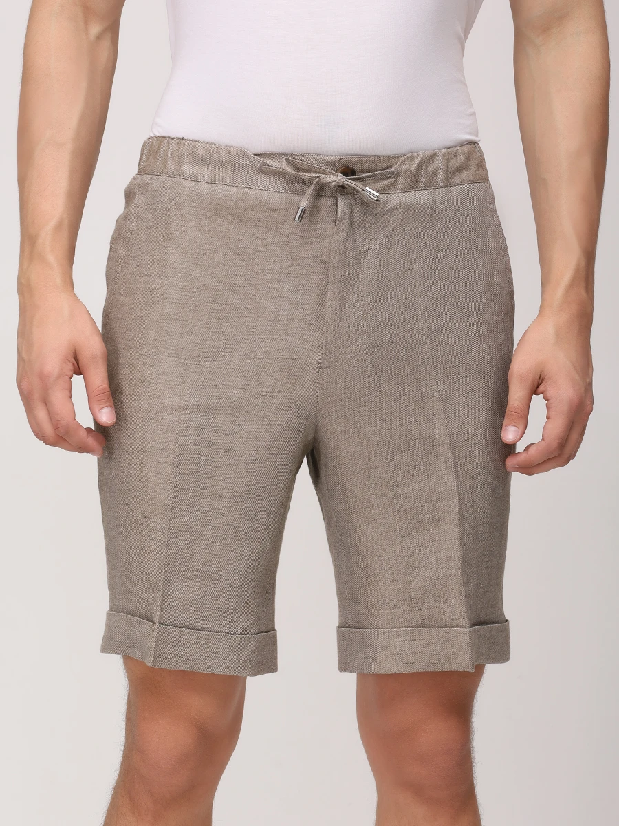 Шорты льняные FIORONI CASHMERE MPT802T22 0002 502/12 Бежевый  Фото 4