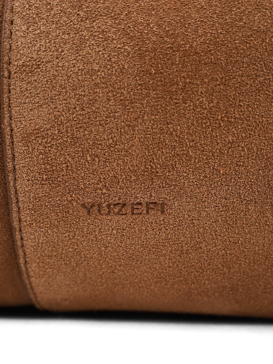 Сумка замшевая Large Mochi YUZEFI YUZSS24-HB-LM-S015 Коричневый  Фото 5