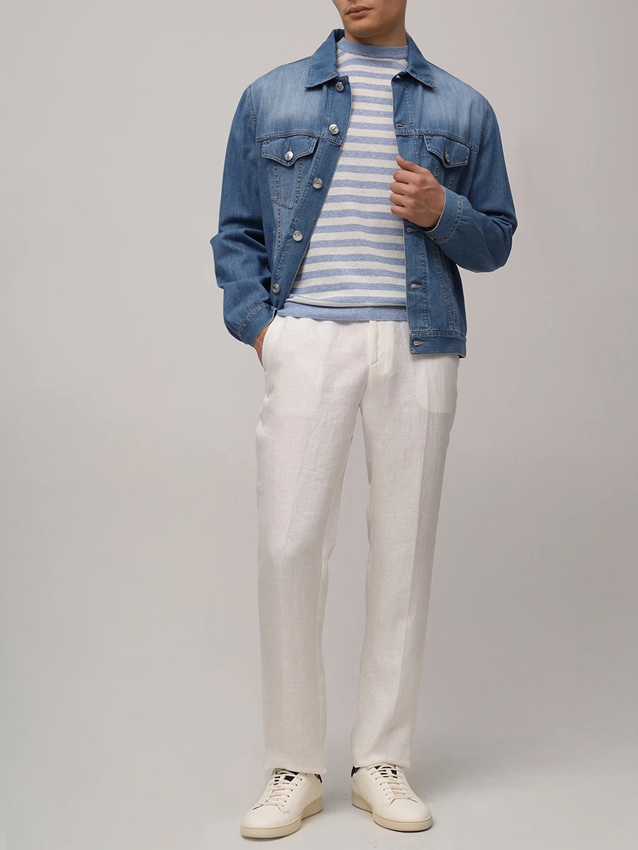 Футболка изо льна и хлопка DANIELE FIESOLI 5275/26 Голубой  Фото 2