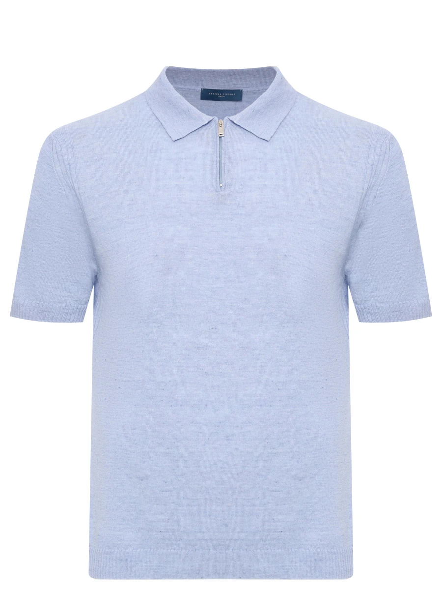 Поло изо льна и хлопка DANIELE FIESOLI 2076/19 Голубой 
