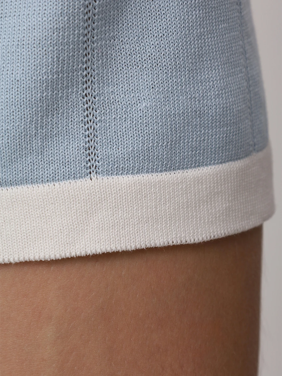 Поло хлопковое DANIELE FIESOLI 0427/19 Голубой  Фото 6