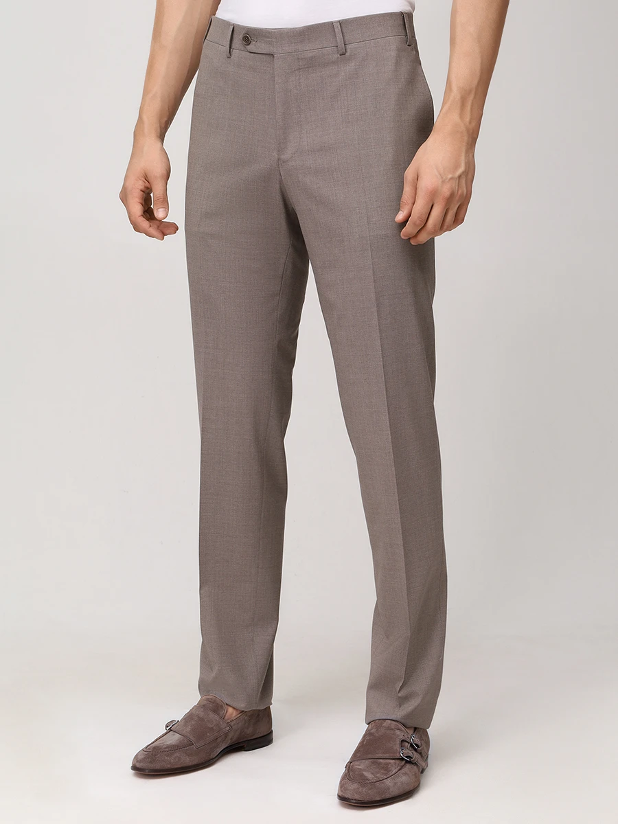 Брюки шерстяные CANALI EU00551/71019/704/6R Бежевый  Фото 4