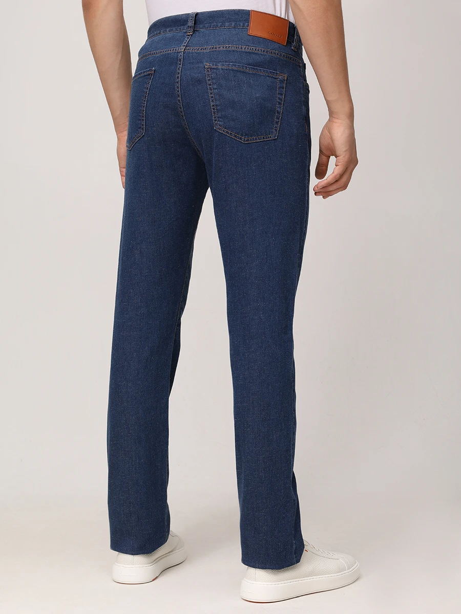 Джинсы Regular Fit из хлопка и лиоцелла CANALI PD01349/91719/302 Синий  Фото 3