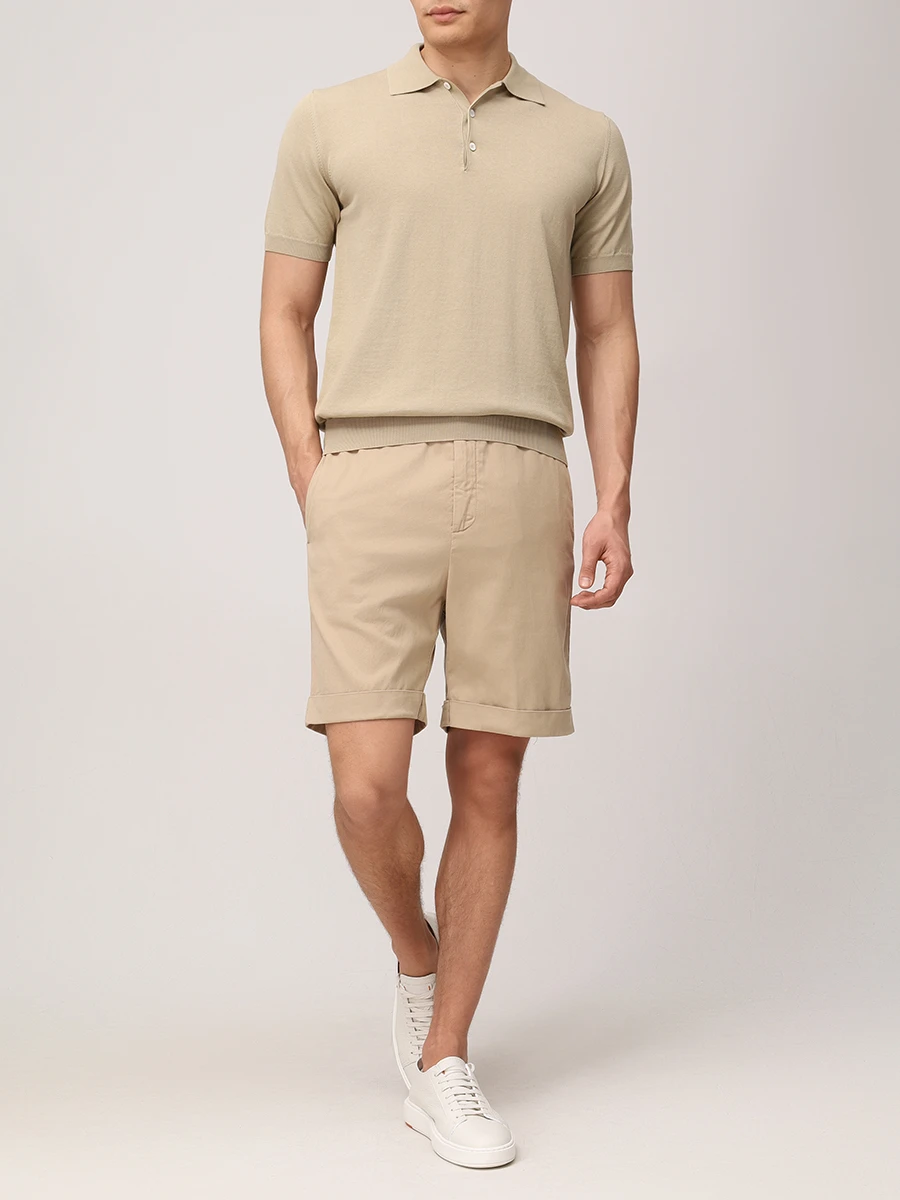 Шорты Regular Fit из лиоцелла и хлопка CANALI PT01355/95606/701/R Бежевый  Фото 2