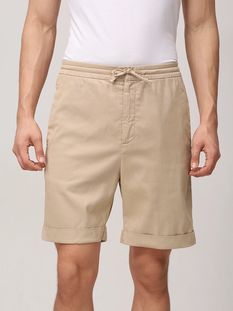 Шорты Regular Fit из лиоцелла и хлопка CANALI PT01355/95606/701/R Бежевый  Фото 4