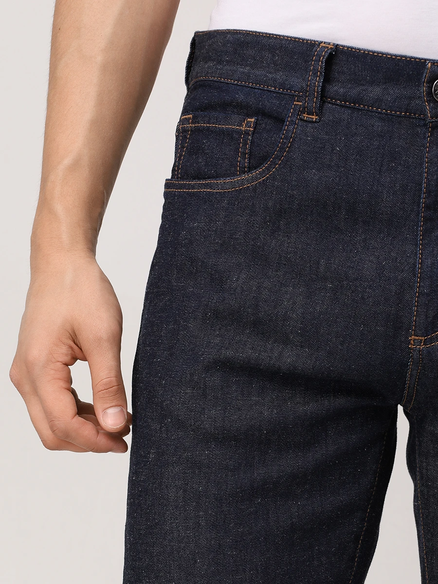 Джинсы Regular Fit из хлопка и лиоцелла CANALI PD01349/91719/301 Темно- Синий  Фото 5