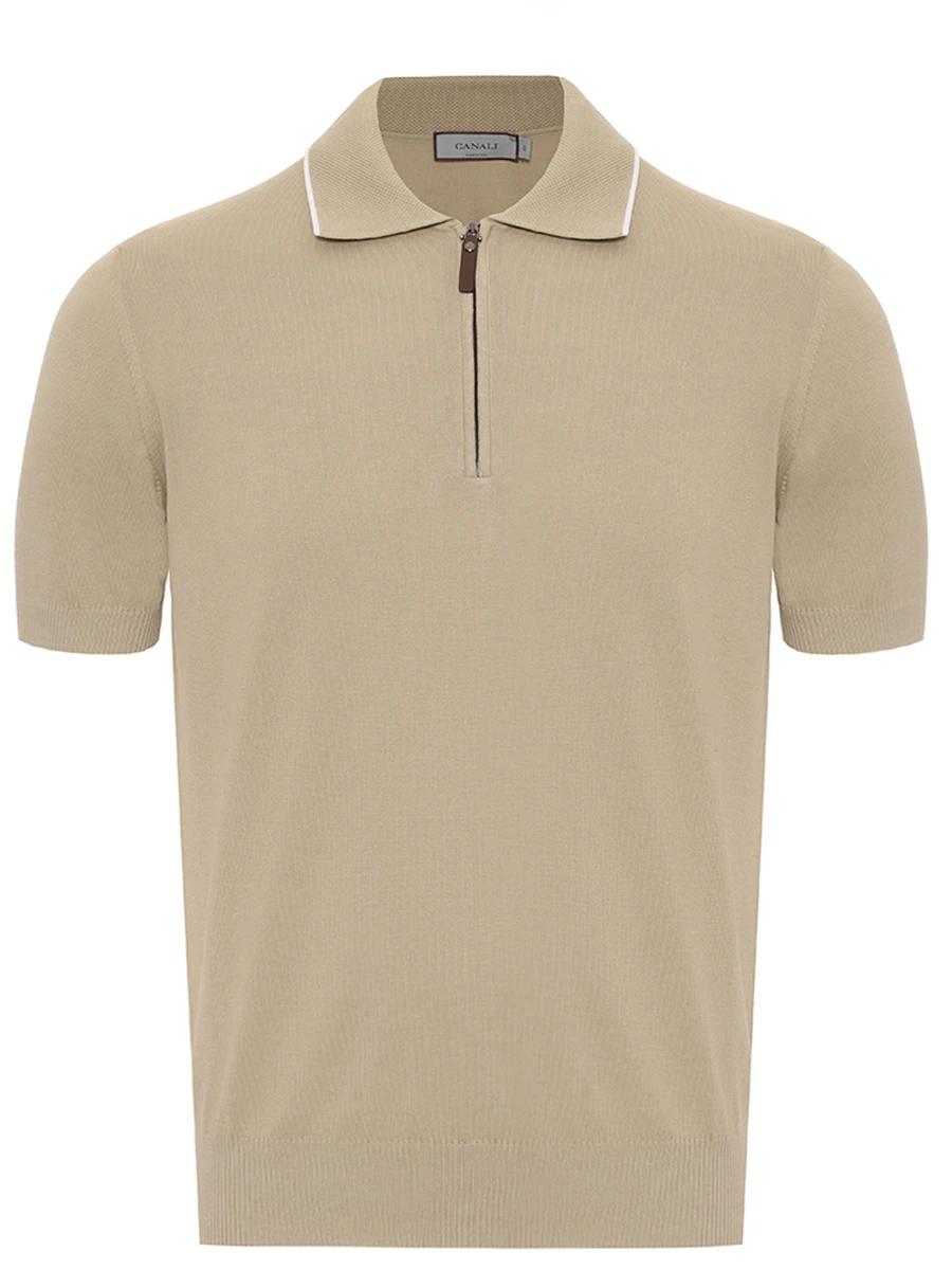 Поло хлопковое CANALI MK02261/C1052/714 Бежевый 