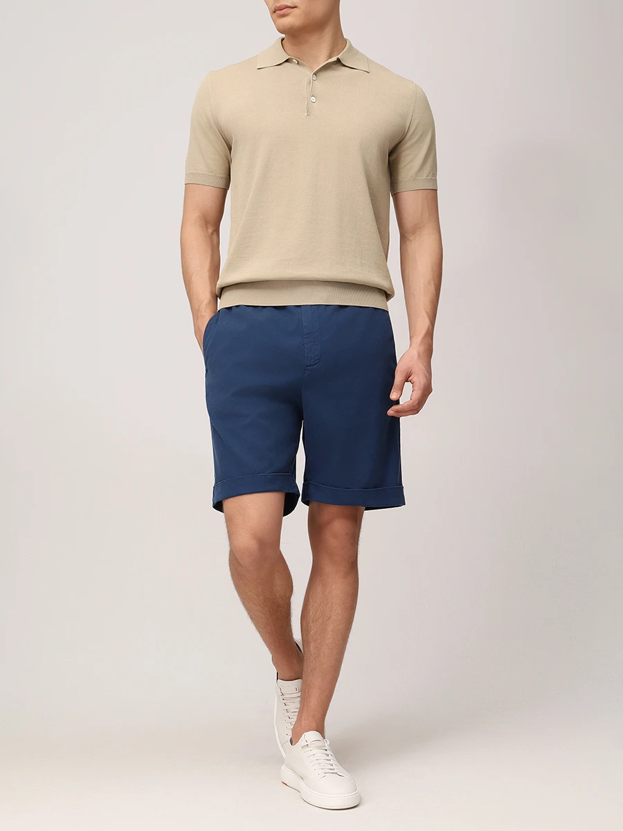 Шорты Regular Fit из лиоцелла и хлопка CANALI PT01355/95606/301/R Синий  Фото 2