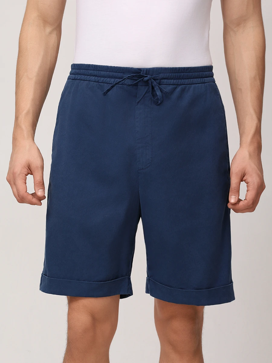 Шорты Regular Fit из лиоцелла и хлопка CANALI PT01355/95606/301/R Синий  Фото 4