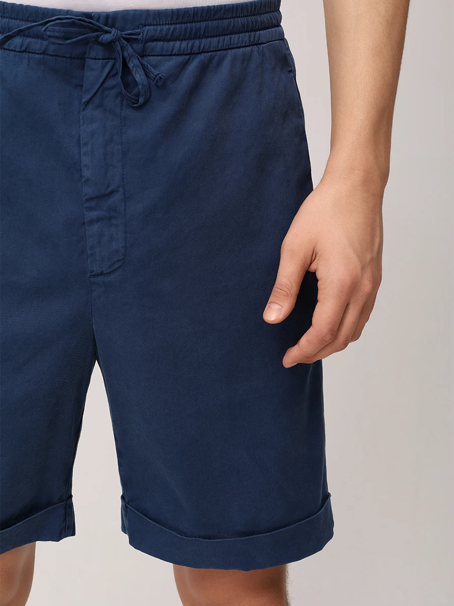 Шорты Regular Fit из лиоцелла и хлопка CANALI PT01355/95606/301/R Синий  Фото 5