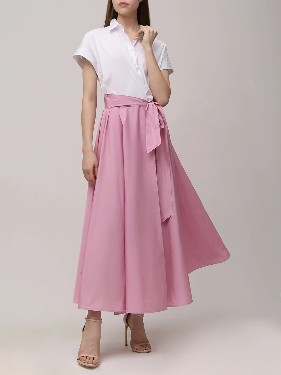 Платье комбинированное SARA ROKA S1Q1375 SD50419 Белый  Фото 2