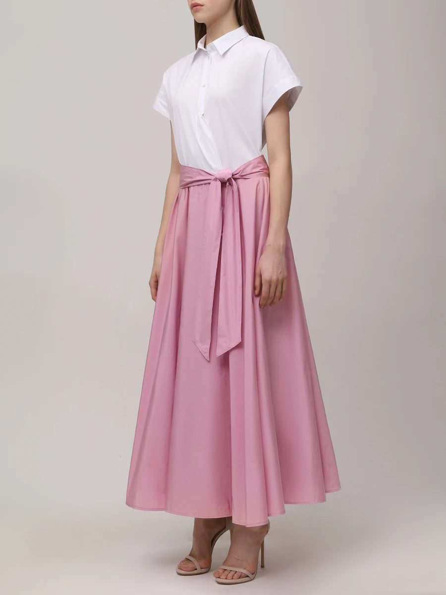 Платье комбинированное SARA ROKA S1Q1375 SD50419 Белый  Фото 4