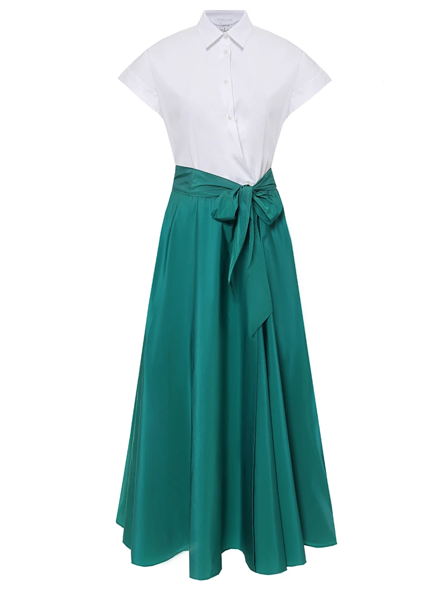 Платье комбинированное SARA ROKA S1Q1375 SD50419 Зеленый 