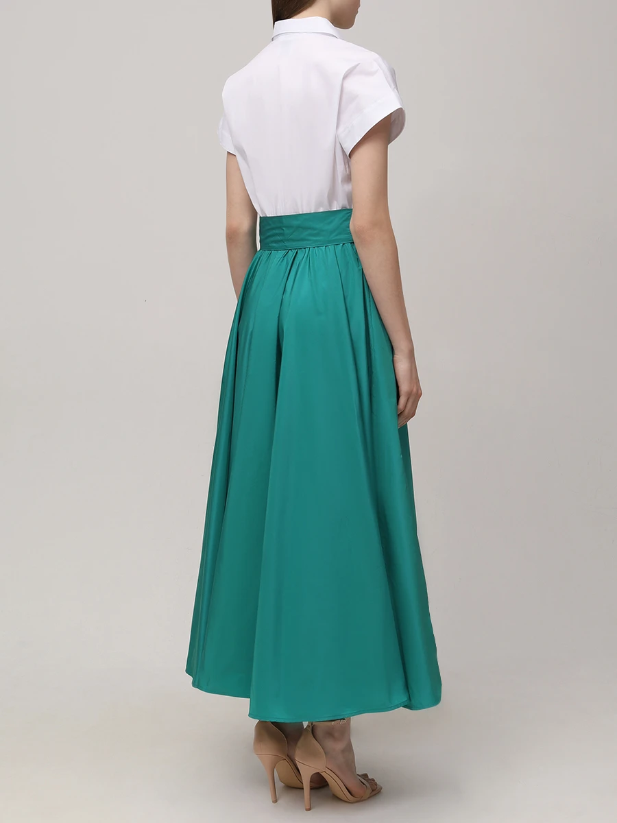 Платье комбинированное SARA ROKA S1Q1375 SD50419 Зеленый  Фото 3