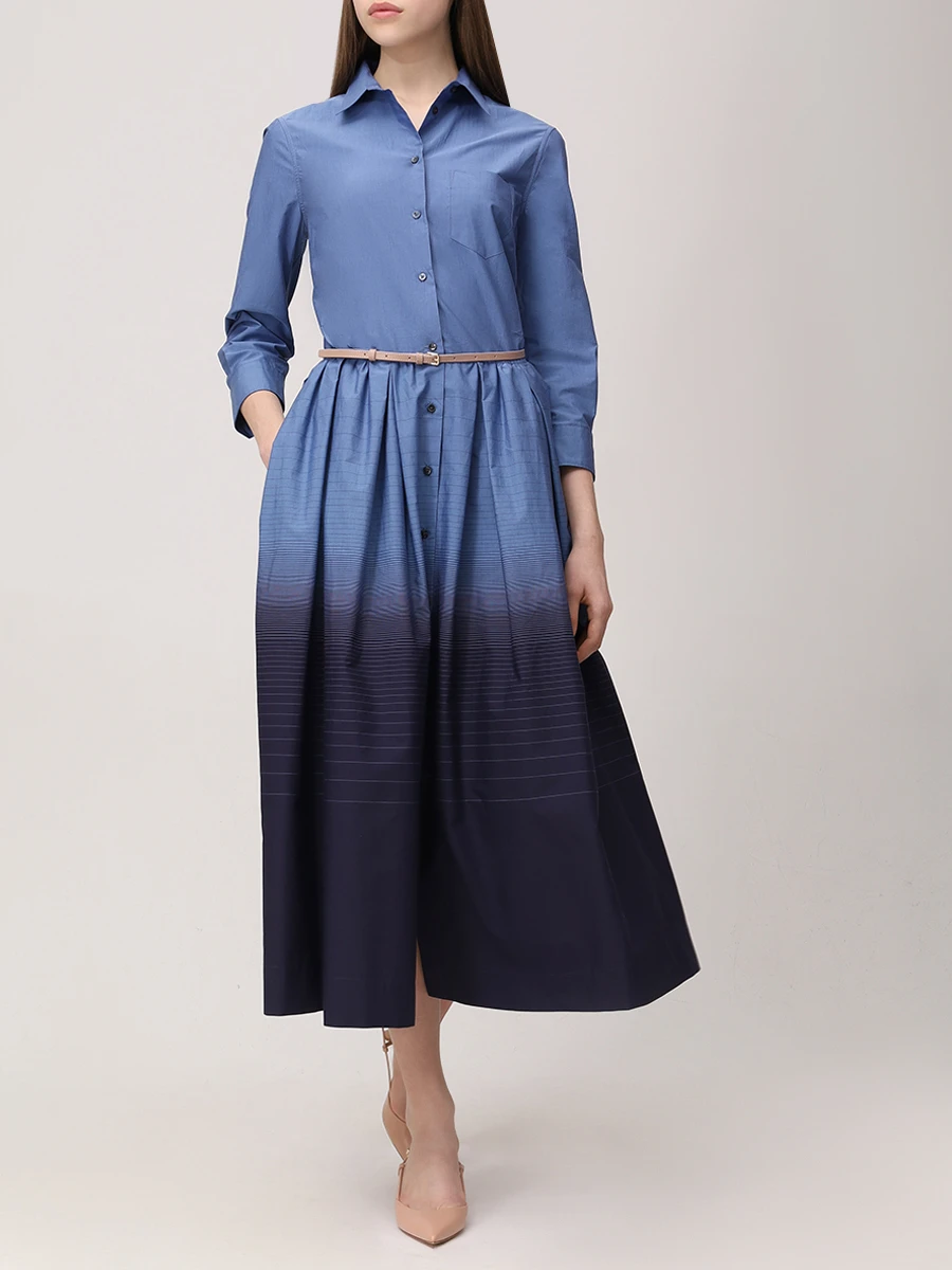 Платье хлопковое SARA ROKA S1Q7061 SA11750 Синий  Фото 2