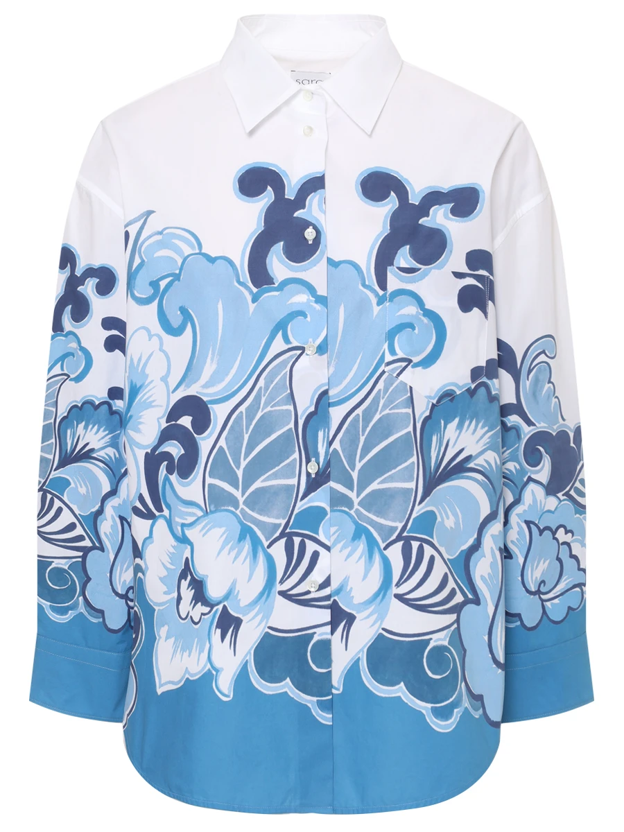 

Блуза хлопковая, Синий, S1A1297 SA11725