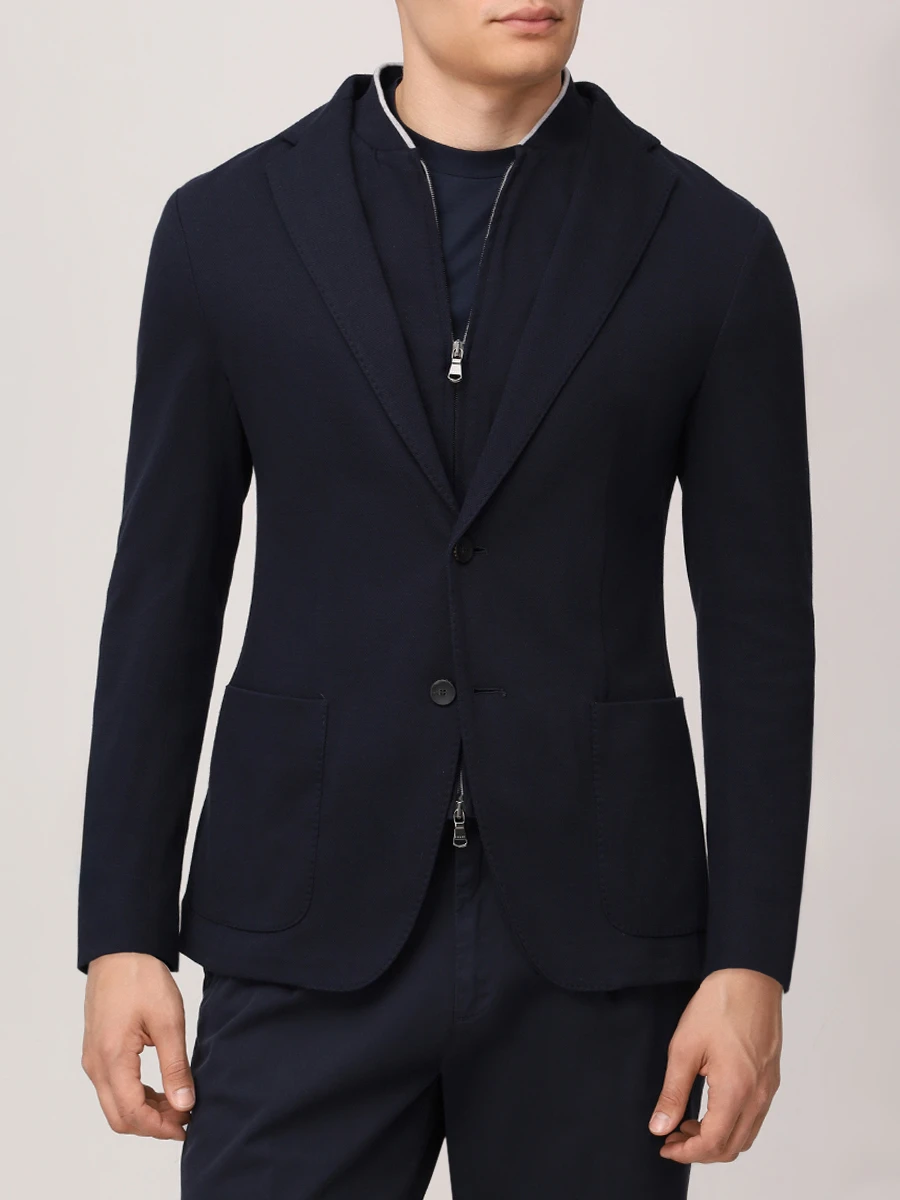Пиджак хлопковый FRADI 251CN6886/SJP.JACKET-CK/64 Темно- Синий  Фото 4