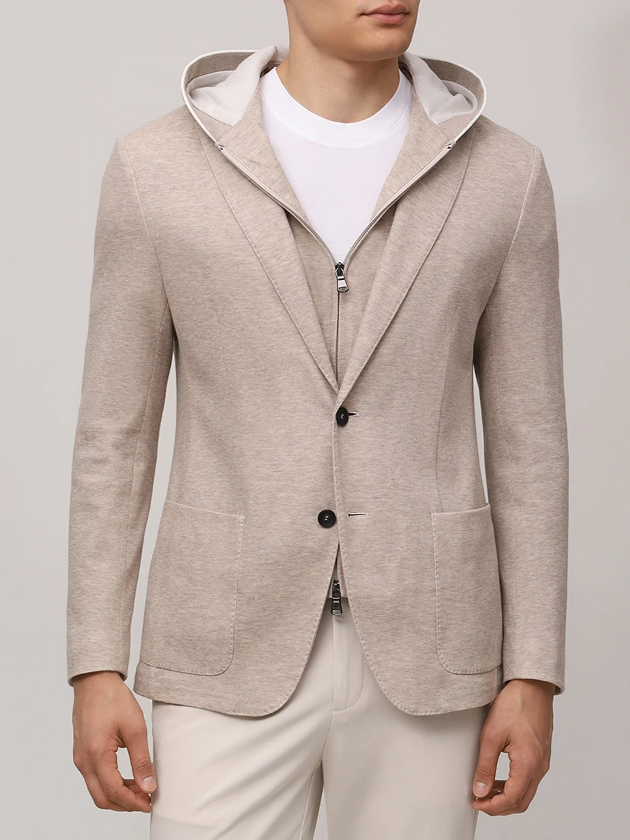 Пиджак хлопковый FRADI 251CN6886/SJP.JACKET-CK/66YUTA Бежевый  Фото 4