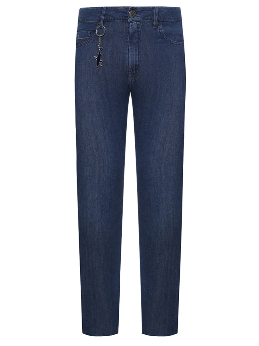Джинсы Slim Fit из хлопка и лиоцелла PAUL & SHARK 25414143/J02 Синий 
