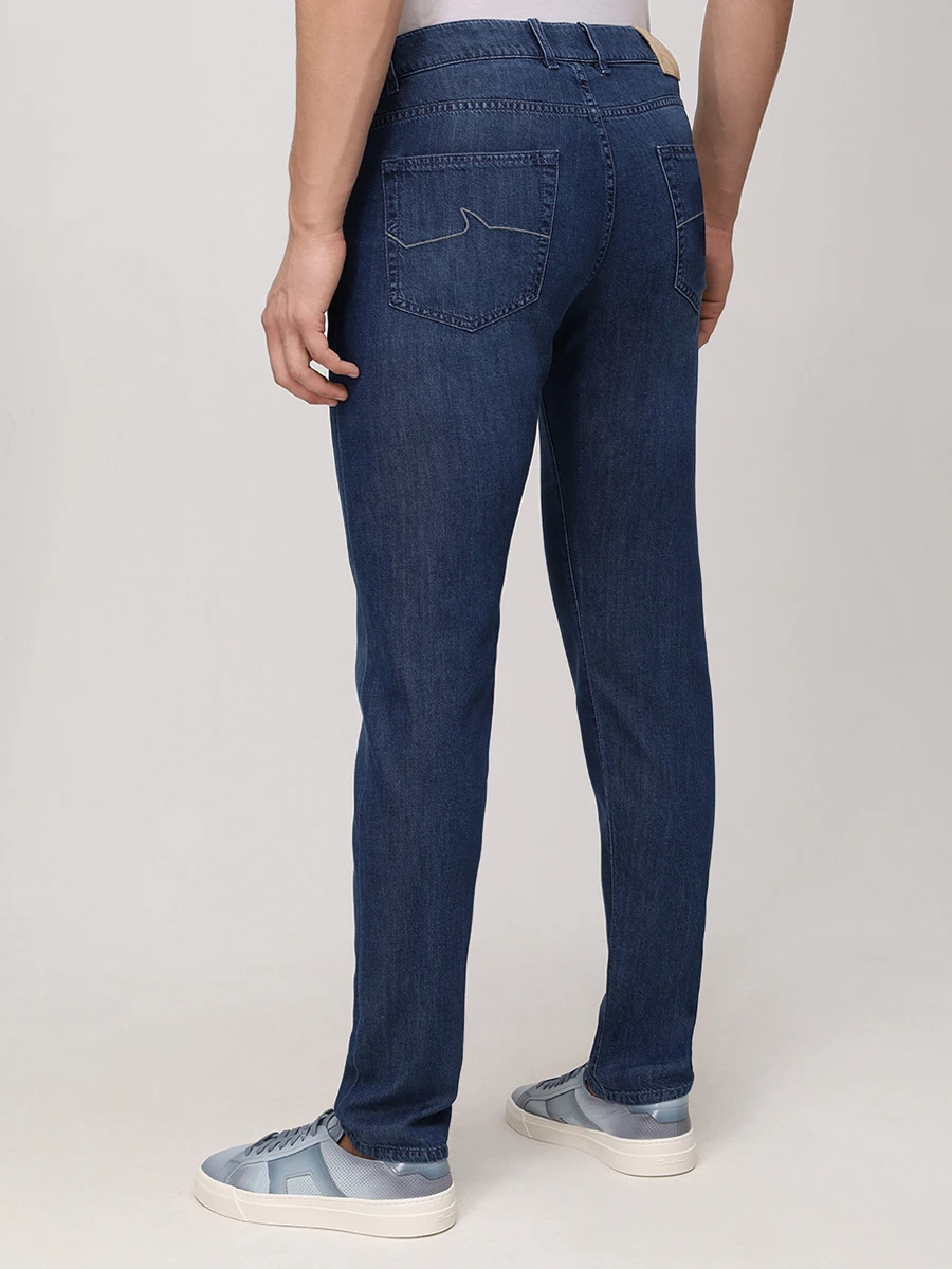 Джинсы Slim Fit из хлопка и лиоцелла PAUL & SHARK 25414143/J02 Синий  Фото 3