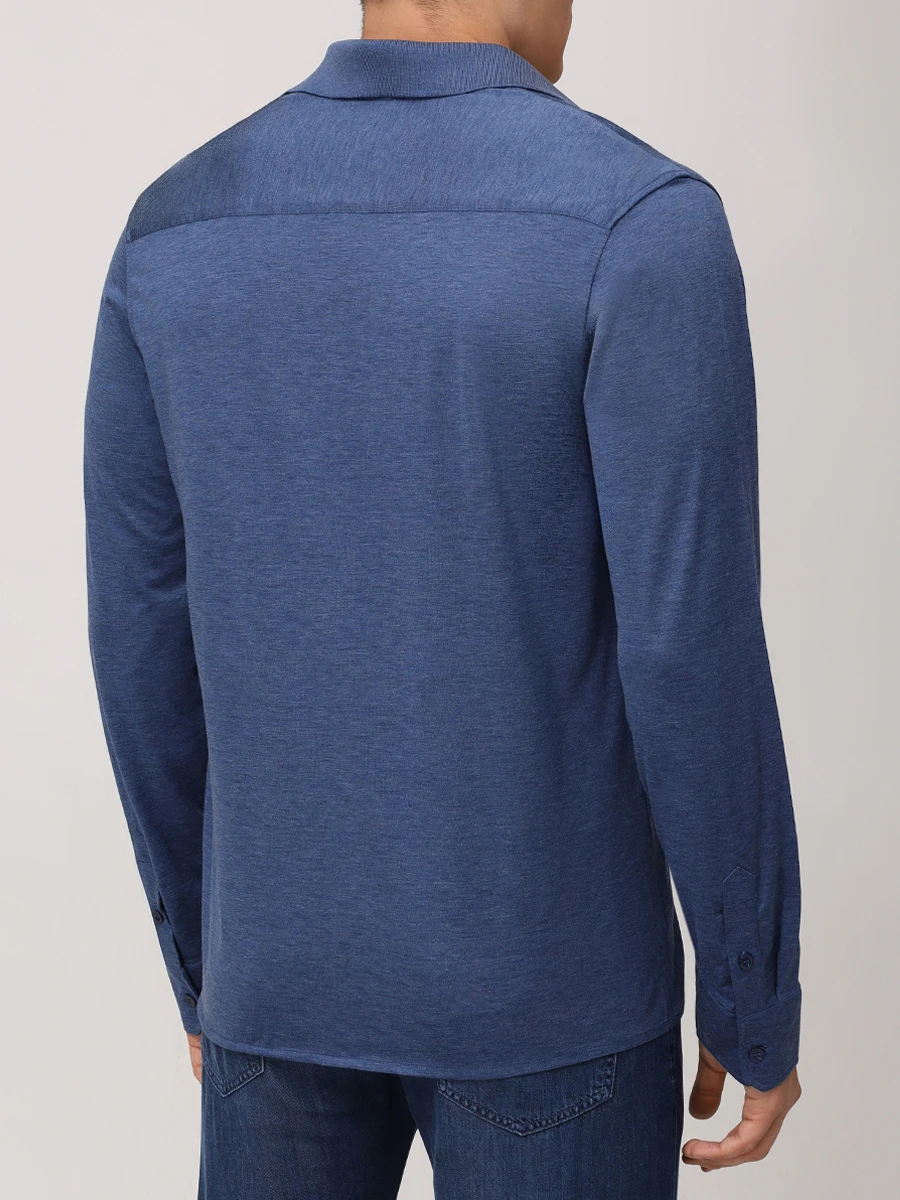 

Рубашка Regular Fit из хлопка и шелка, Синий, 25411212/633