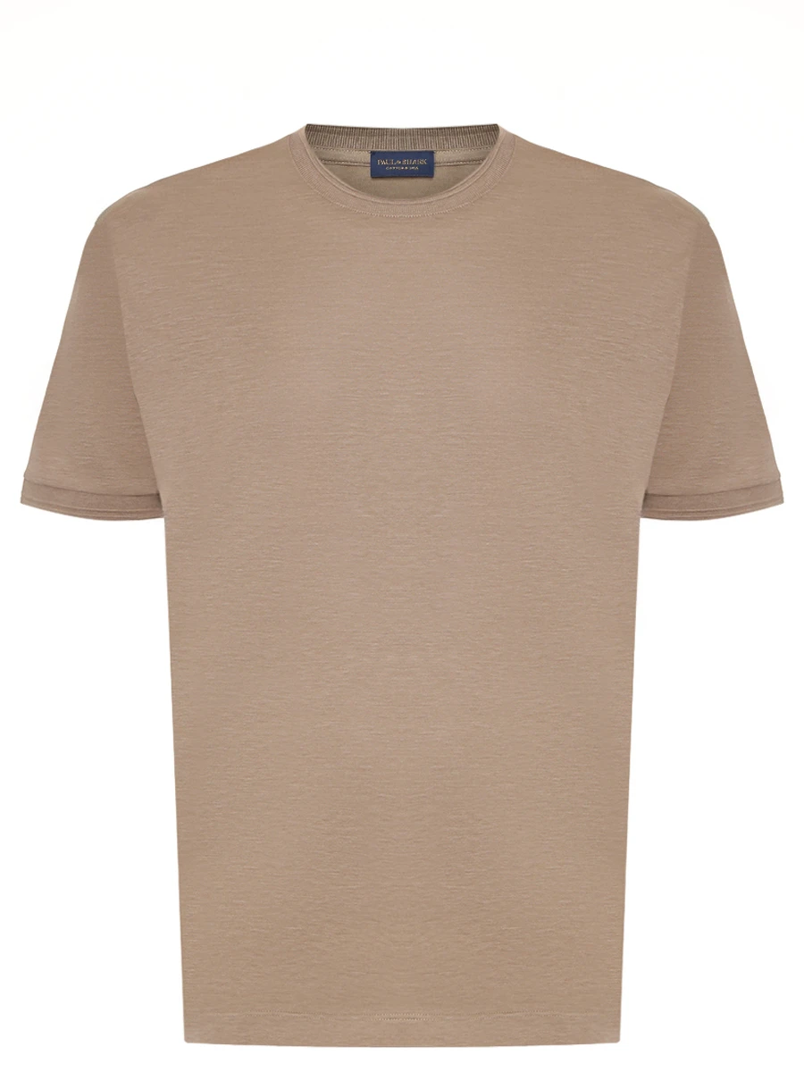 Футболка из хлопка и шелка PAUL & SHARK 25411008/816 Бежевый 