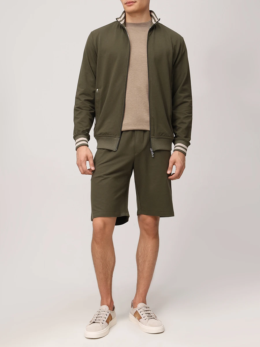 Футболка из хлопка и шелка PAUL & SHARK 25411008/816 Бежевый  Фото 2