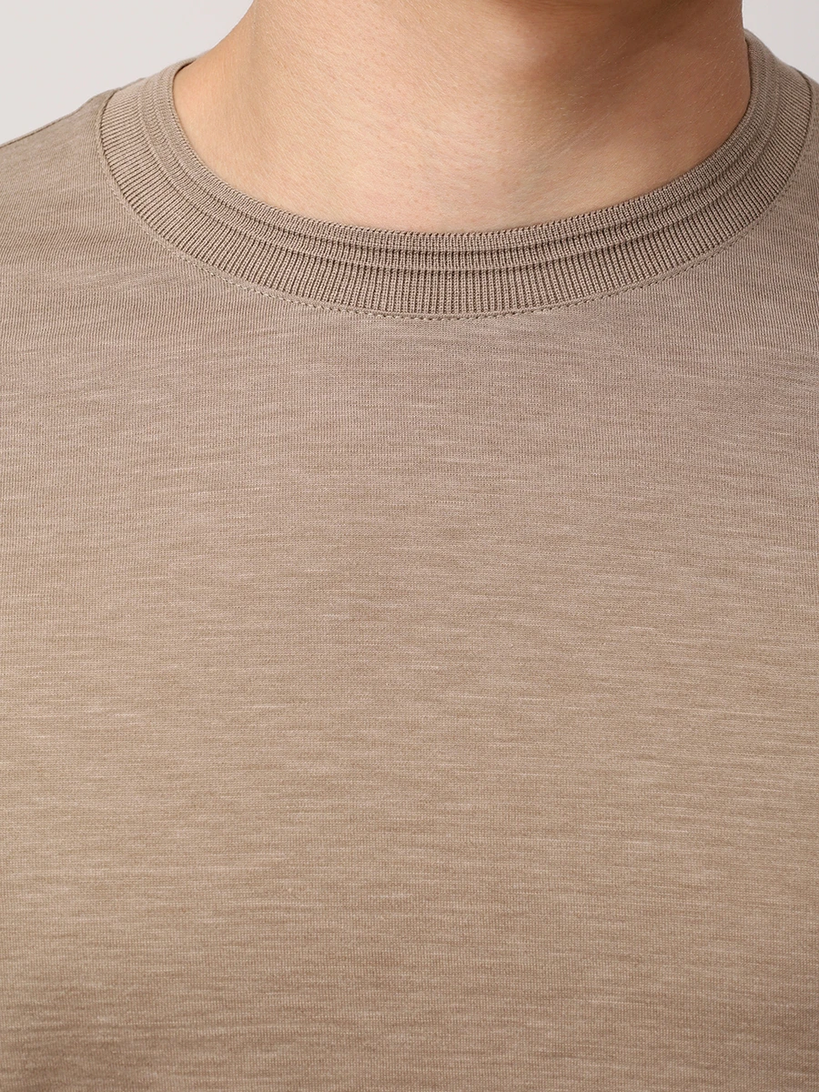 Футболка из хлопка и шелка PAUL & SHARK 25411008/816 Бежевый  Фото 5