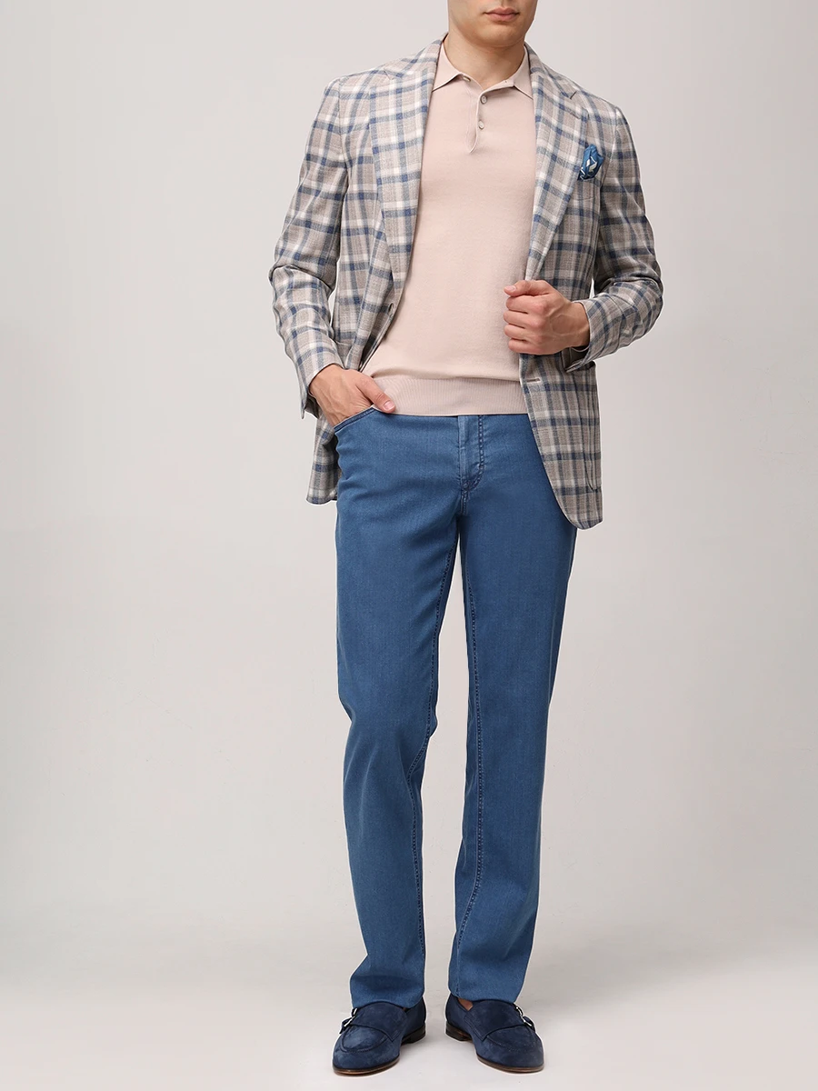 Джинсы Slim Fit хлопковые HILTL 73668/4641480/DUDE Голубой  Фото 2