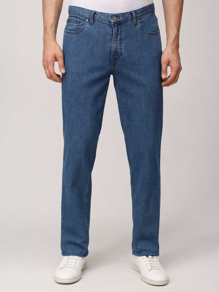 Джинсы Slim Fit хлопковые HILTL 74877/4460900/PARKER Голубой  Фото 4