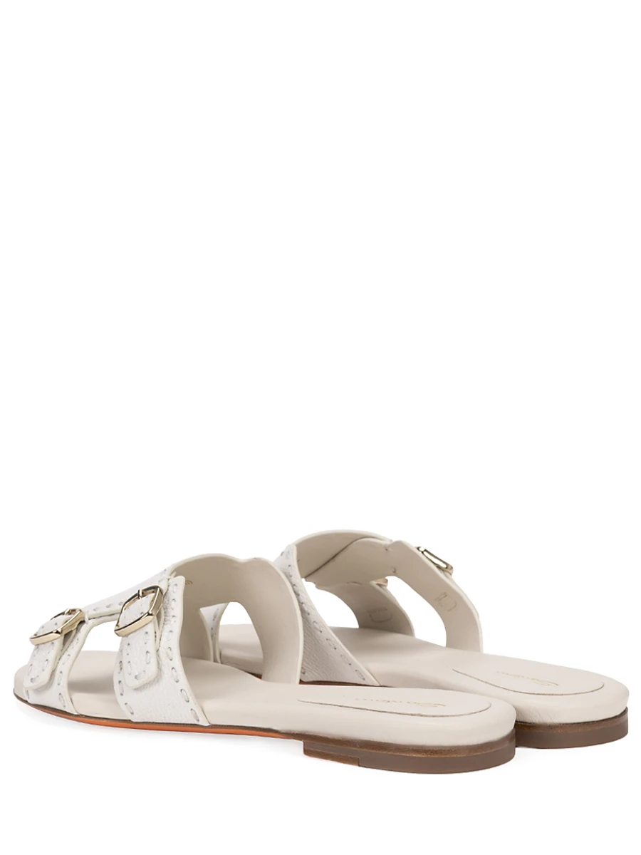 Шлепанцы кожаные SANTONI WHPG71461HA1TWKAI48 Кремовый  Фото 4
