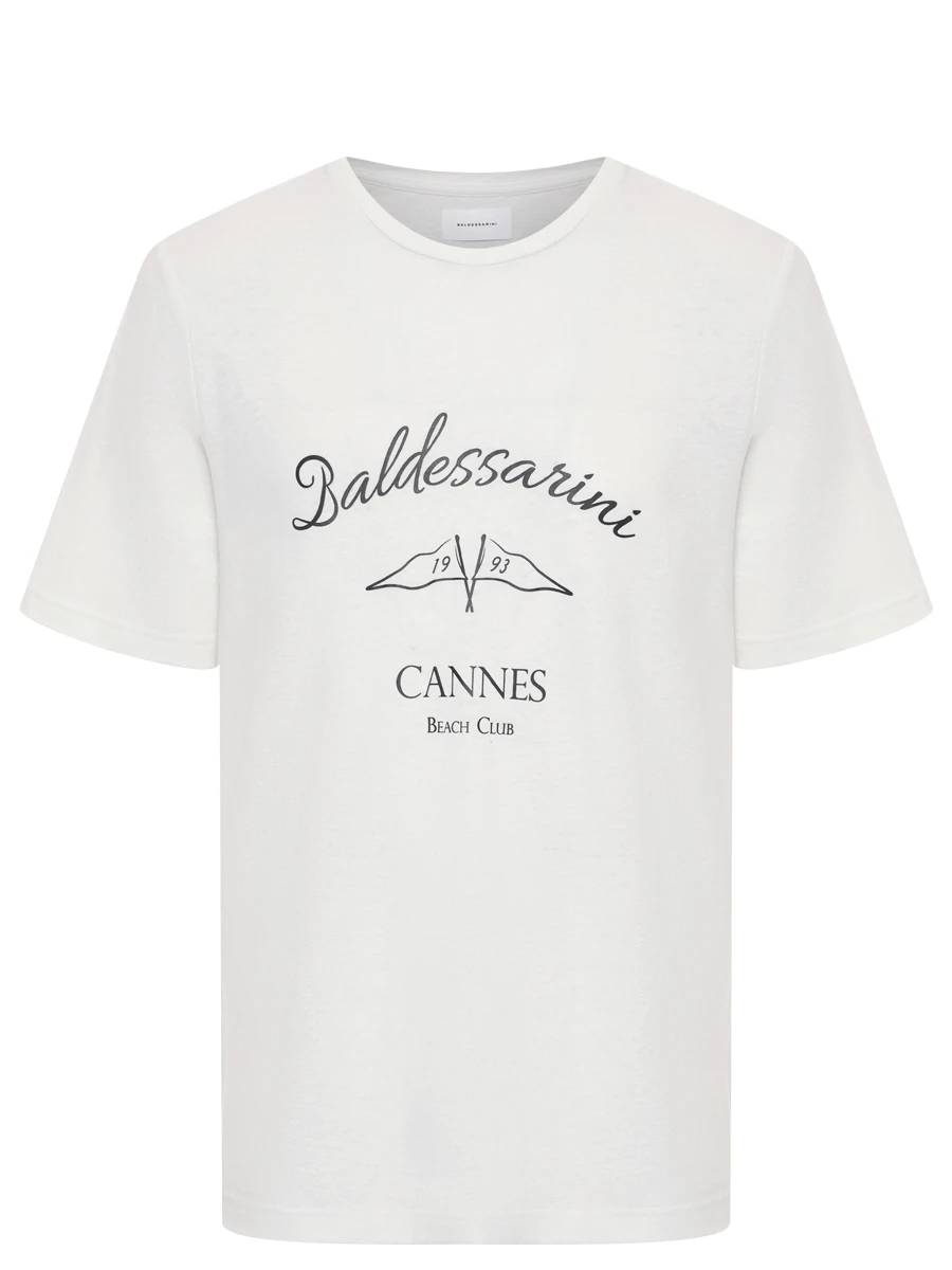 Футболка из хлопка и льна Baldessarini