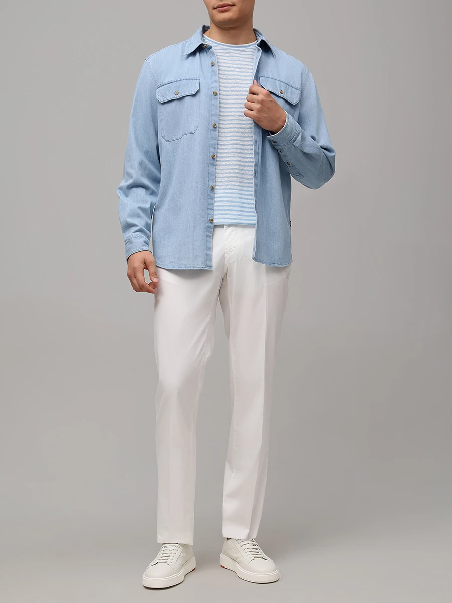 Брюки Slim Fit хлопковые BALDESSARINI 16836.2402/1010 SF Белый  Фото 2