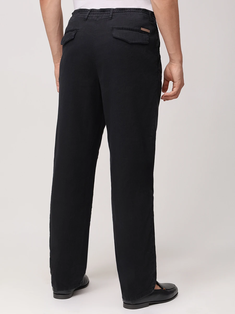 Брюки из хлопка и льна BALDESSARINI 16849.2266/9301 Черный  Фото 3