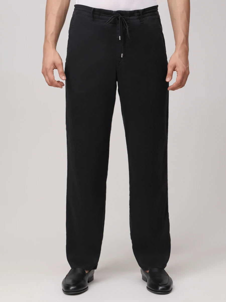 Брюки из хлопка и льна BALDESSARINI 16849.2266/9301 Черный  Фото 4