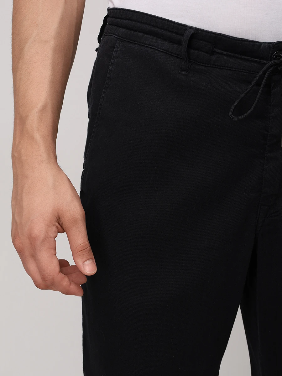 Брюки из хлопка и льна BALDESSARINI 16849.2266/9301 Черный  Фото 5