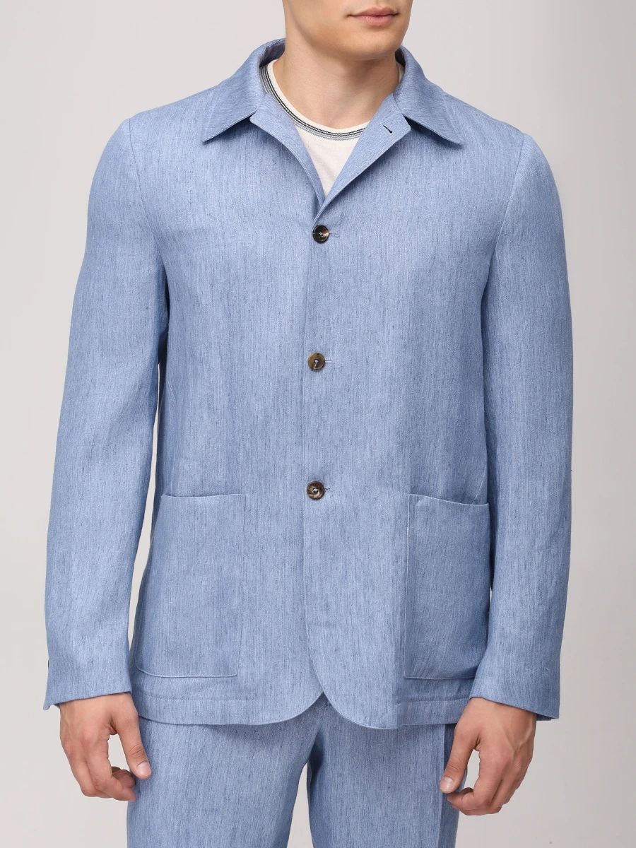 Костюм льняной FIORONI CASHMERE MTX29903E1/MPT700T27 0001 1/20 Голубой  Фото 4