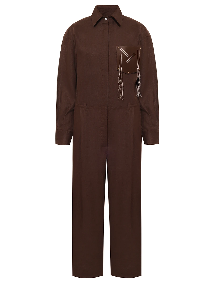 Комбинезон льняной MUSE ME MM.JS008.4000.308 Шоколадный Коричневый 