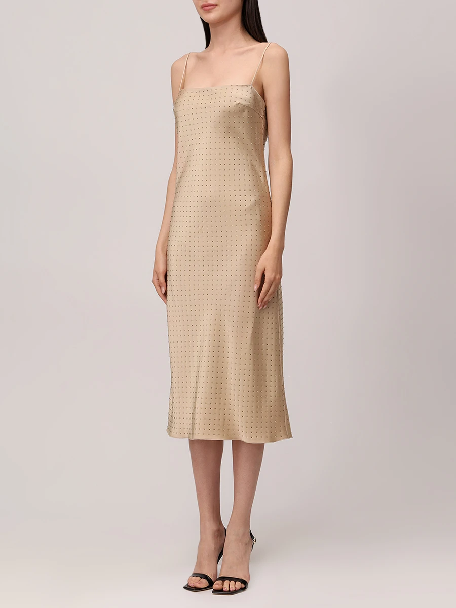 Платье-комбинация из вискозы SOL ANGELANN SCD-1201/SS25 Золотой  Фото 4