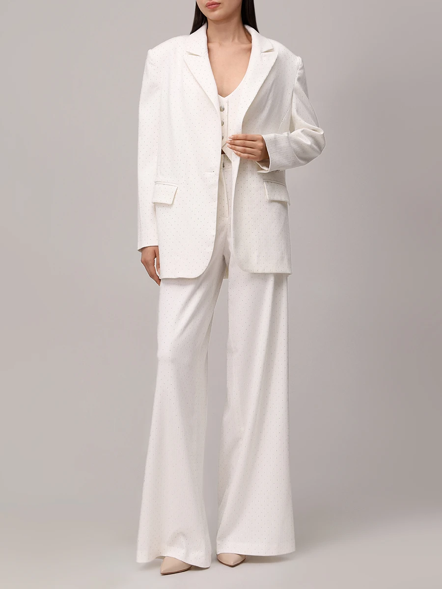 Брюки из вискозы SOL ANGELANN SCP-0202/SS25 Белый  Фото 2