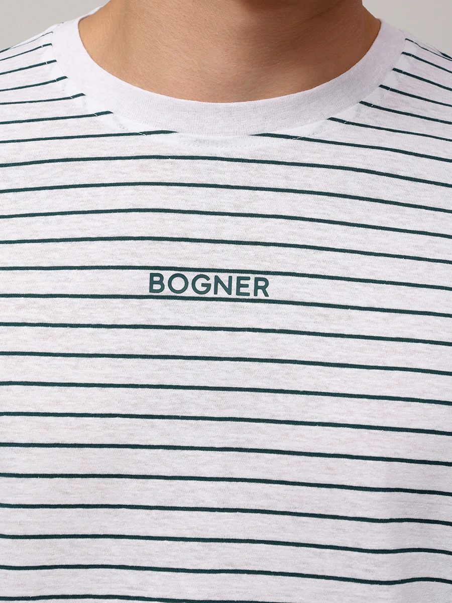 Футболка из хлопка и льна Kosmo BOGNER 58189486/S24 KOSMO1 Зеленый  Фото 5