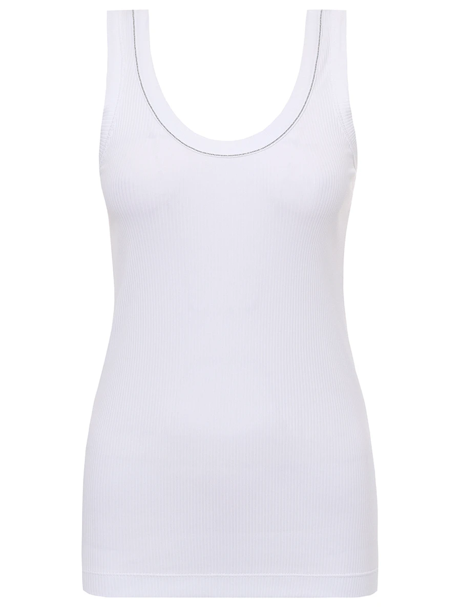 Майка хлопковая BRUNELLO CUCINELLI MG902FP100 C159 Белый 