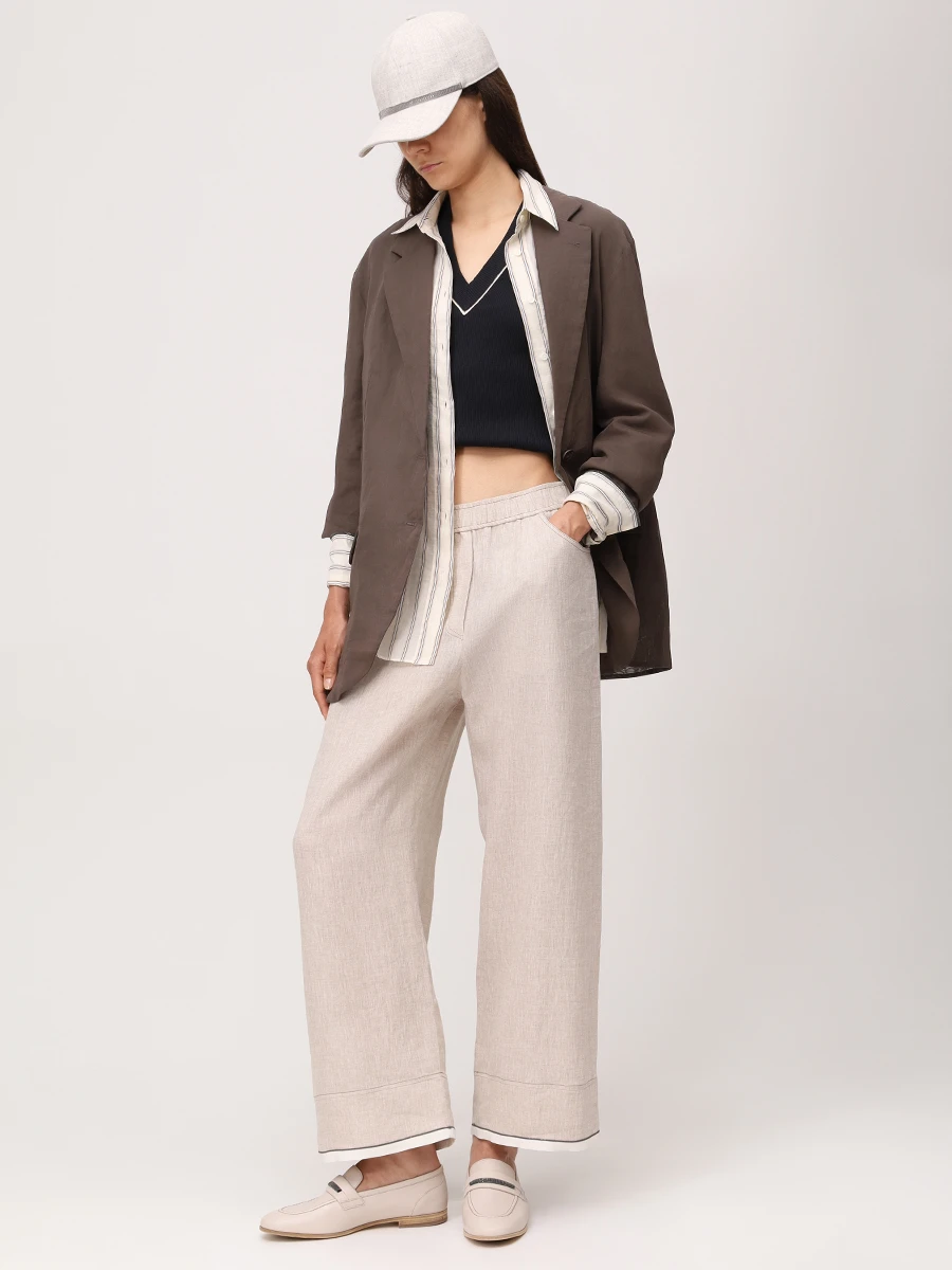 Топ хлопковый BRUNELLO CUCINELLI MG902FP312 CDW23 Черный  Фото 2