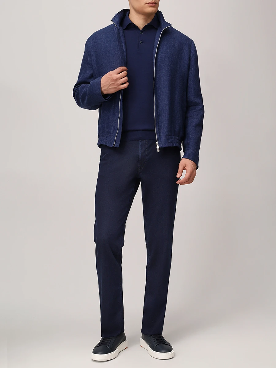 Поло хлопковое BRUNELLO CUCINELLI M29805205 CGJ25 Синий  Фото 2