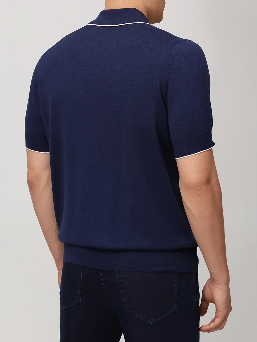 Поло хлопковое BRUNELLO CUCINELLI M29805205 CGJ25 Синий  Фото 3