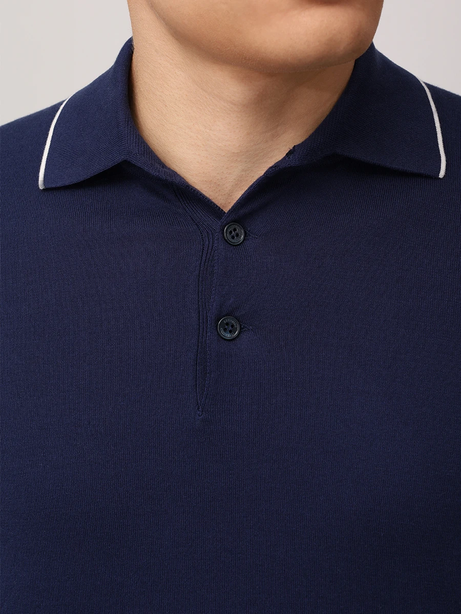 Поло хлопковое BRUNELLO CUCINELLI M29805205 CGJ25 Синий  Фото 5
