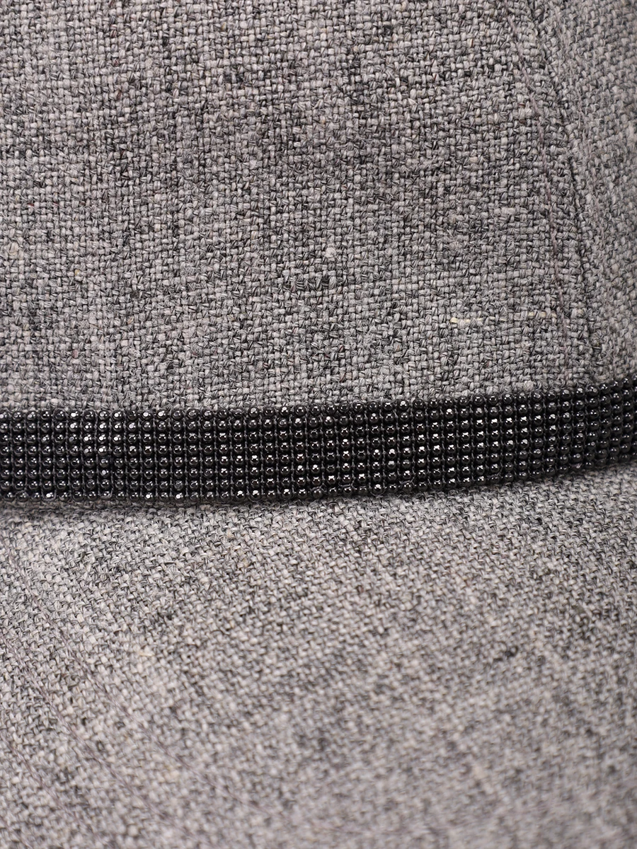 Бейсболка льняная BRUNELLO CUCINELLI MCAP91003 C006 Серый  Фото 3