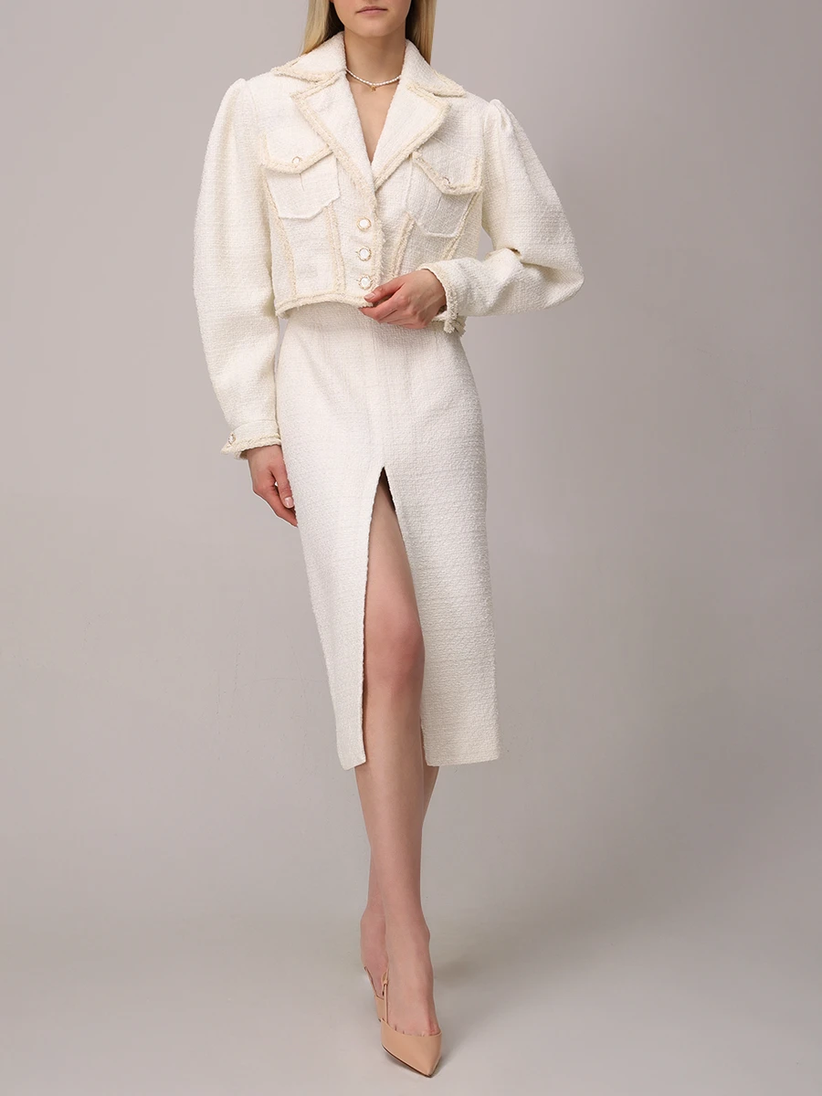 Жакет твидовый MASTERPEACE MP-FEB24-39 Молочный Белый  Фото 2